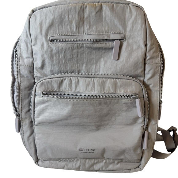 Rachel Zoe Handbags - Rachel Zoe Lightweight Nylon Backpack Travel School Bag Silver Gray